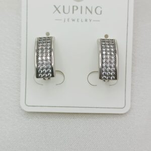 Производитель: Xuping jewelry; Вид изделия: Серьги; Вставки: Циркон; Замок: Английский; Вид металла: Медицинский сплав; Покрытие: Родирование